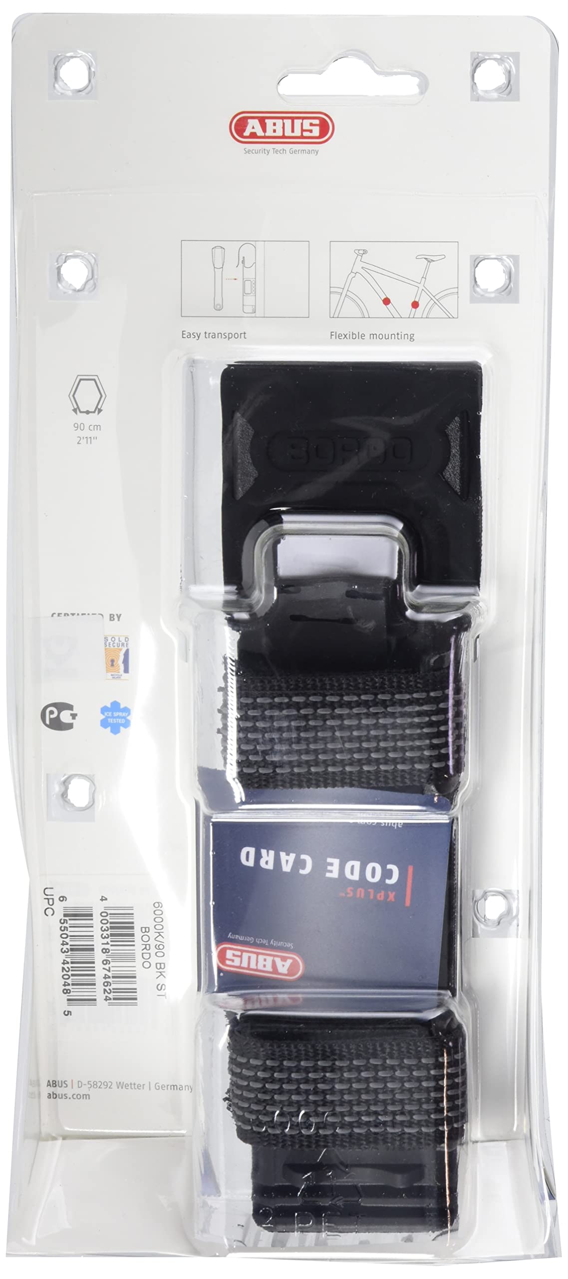 ABUS Bordo 6000K Folding Lock with ST Lock case - Bicycle Lock with XPlus Cylinder for high Tamper Protection - Security Level 10