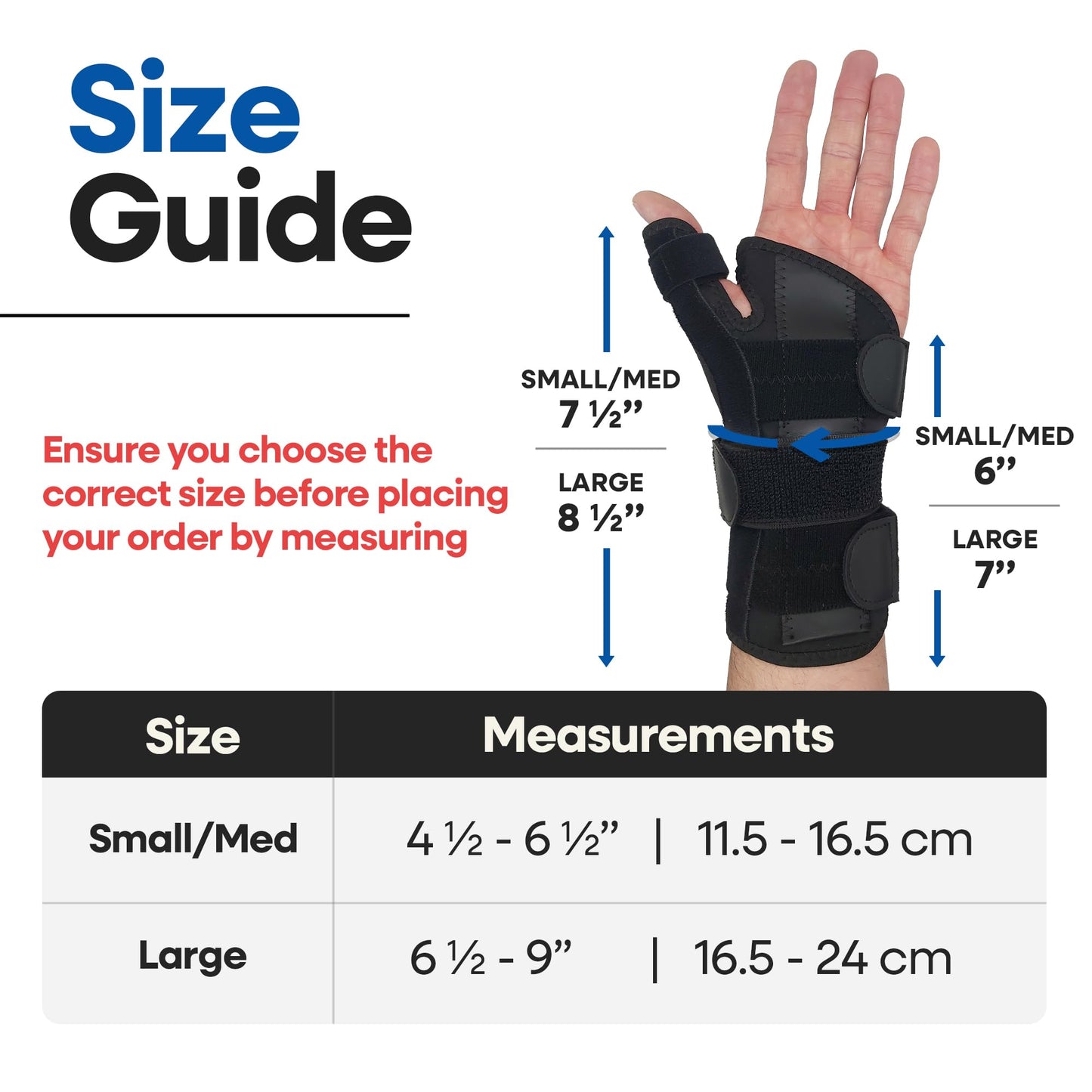 Thumb Splint & Wrist Brace | Carpal Tunnel Wrist Splint with Trigger Thumb Brace Spica | Stabilizer & Support For Tendonitis Pain, Arthritis, CMC, Tenosynovitis, De Quervain Women Men SM/MED LEFT HAND