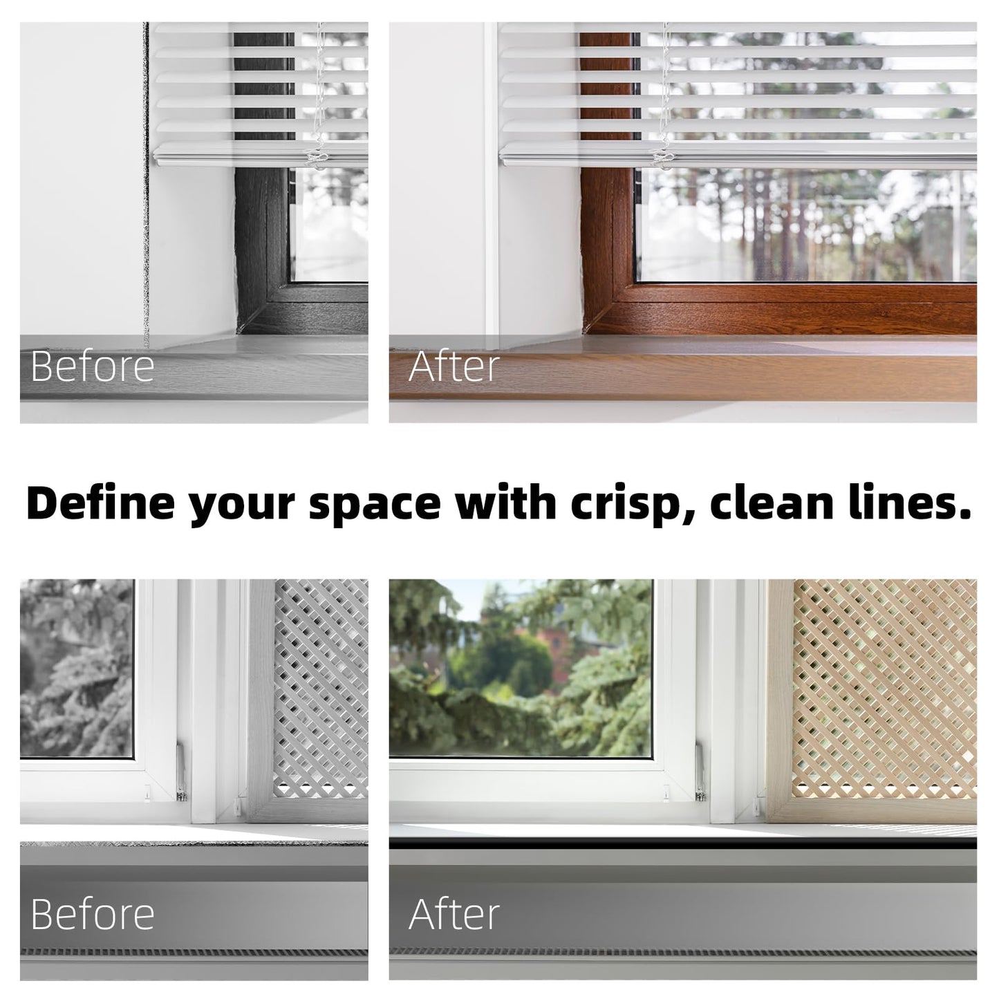 JSIWOTH 10Ft Peel and Stick Molding Trim, Flexible 0.79in Self-Adhesive Wall Trim, Inside & Outside Corner Protector, Baseboard Edge Guard for Walls, Windows, Tables, DIY Home Decoration