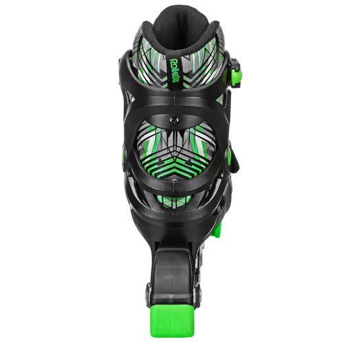 Roller Derby Stryde Youth Adjustable Inline Lighted Wheel Skates Small Black/Green