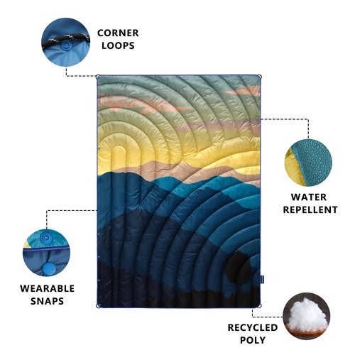 hotkoko Mini Camping Blanket,Lightweight Puffy Printed Camping Blanket Packable Outdoor Blanket for Camping,Traveling, Stadium, Hiking, Picnics