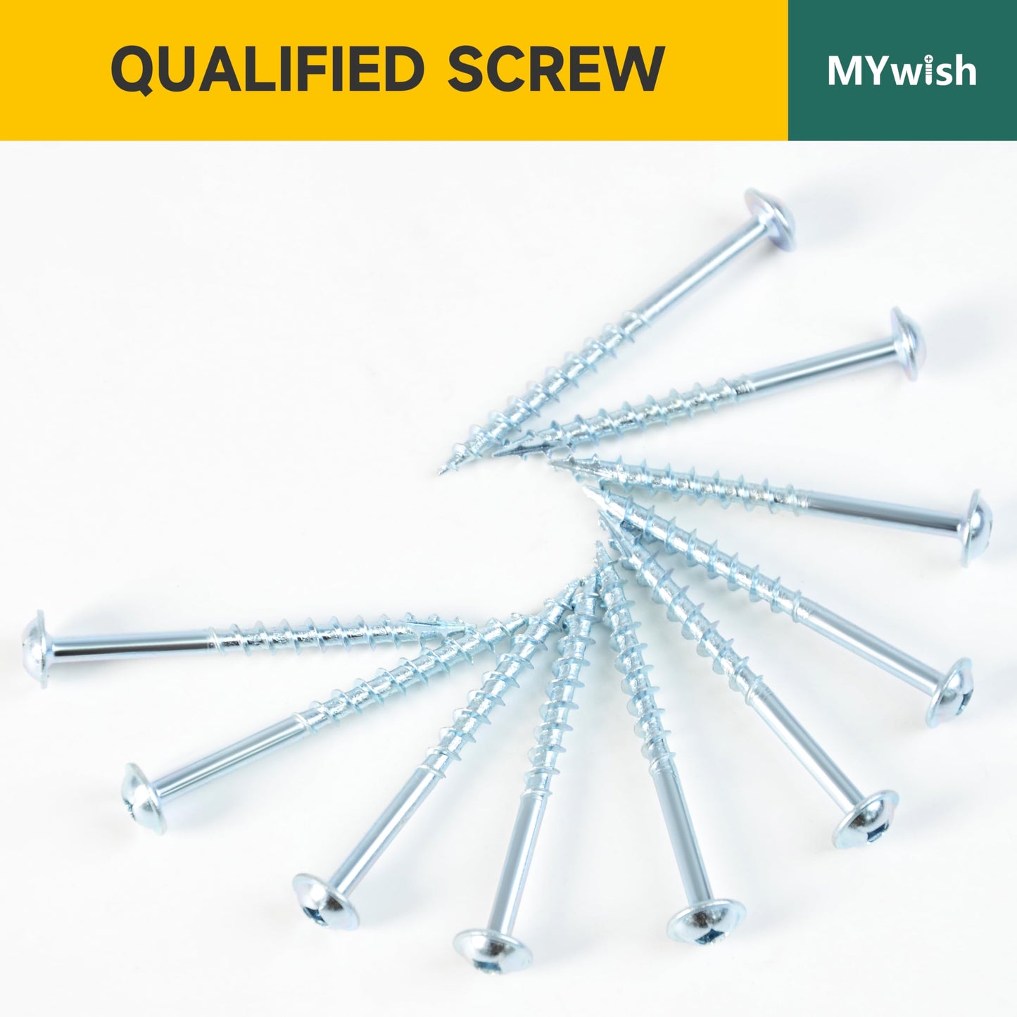 Mywish 100Pcs Pocket Hole Screws 2-1/2 Inch, Wood Screws #8 x 2-1/2" Washer Head Square Drive Self Tapping Pocket Screws, Zinc Plated, with 150MM Pocket Hole Drill Bit
