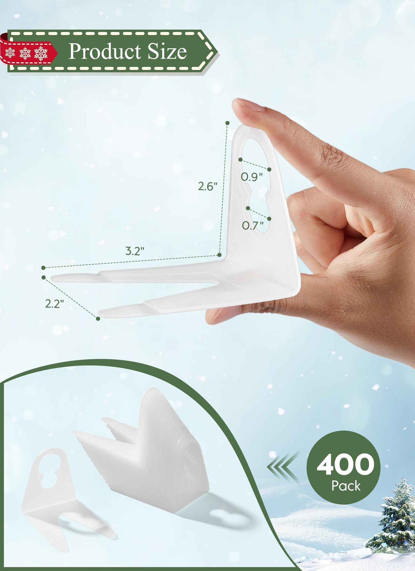 Brightown All in One Christmas Light Clips, Universal Gutter Hooks and Shingle Clip for C7, C9 and Mini Lights, 400 Pack