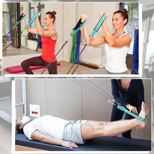2 Pcs Pilates Straps Double Loop D-ring Straps for Reformer Pilates Accessories Yoga Exercise Fitness Yoga Exercise Accessories for Home Gym Workout