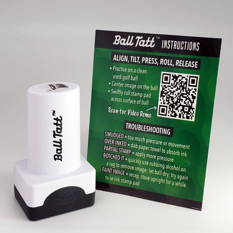 Ball Tatt - Whiskey Cigar Golf Ball Stamp, Golf Ball Stamper, Self-Inking Golf Ball Stamp Markers, Reusable Golf Ball Marking Tool to Identify Golf Balls, Golfer Gift Golfing Accessories