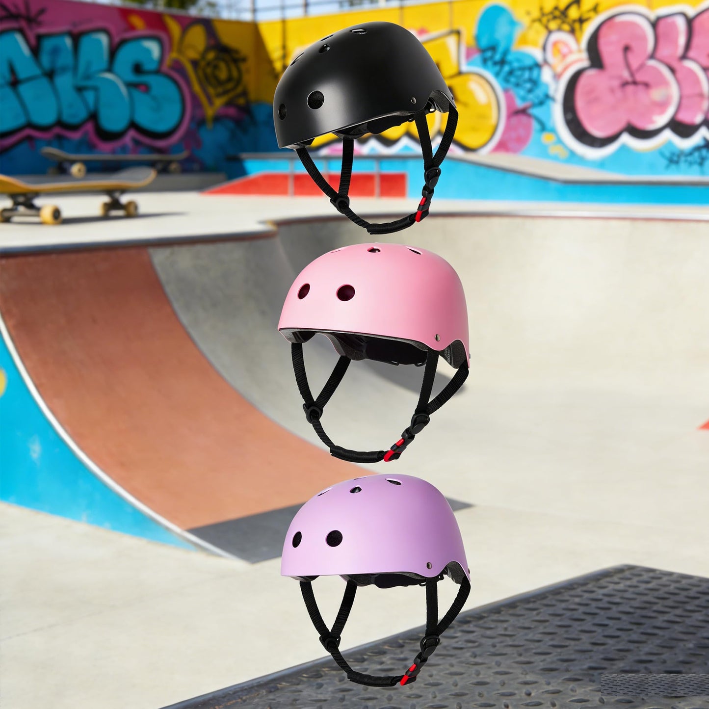 ANEFUN Kids Protective Gear Set - Helmet Knee Pads Elbow Pads for Roller Skate Shoes Scooter - Adjustable Lightweight Safety Gear for Boys and Girls(Pink Set)