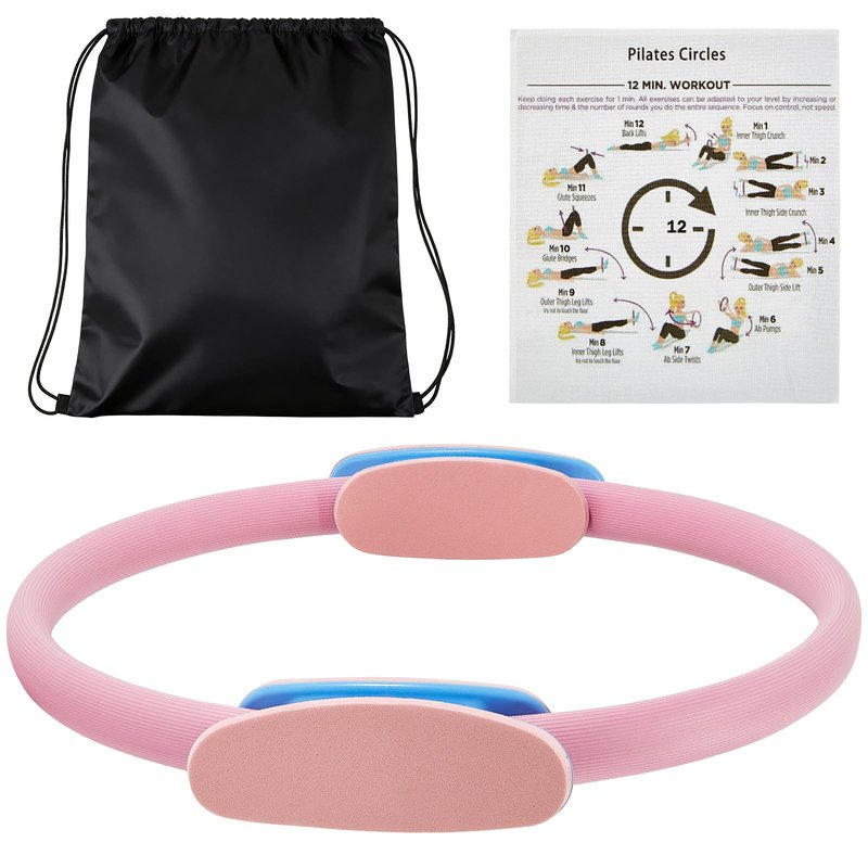 MBWJWTXQ Pilates Ring Fitness Circle – 14 Inch Magic Circle for Toning Arms, Thighs, Legs & Core (Workout Guide Included)