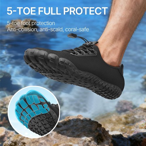 ATHMILE Water Shoes - Quick Dry Aqua Barefoot Footwear for Men & Women | Non-Slip Rubber Sole, Wide Toe Box