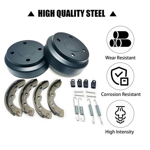 Golf Cart Brake Drums Kit with Brake Shoes & Springs for Club Car, Rear Brake Repair Kit Fit for 1995-up DS 2004-up Precedent Gas & Electric,Replace 101791101/101823201/101816301(18pcs)