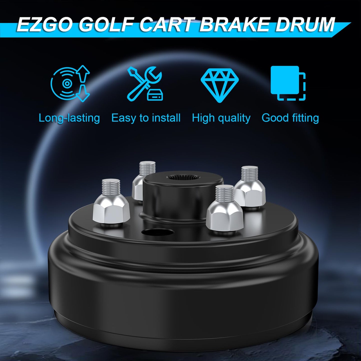 ENEKERP EZGO Brake Drum Hub Assembly, Golf Cart Brake Drums for EZGO TXT Electric 1982-UP & 2-Cycle Gas Vehicles 1982-1993, OEM# 19186-G1, 2PCS