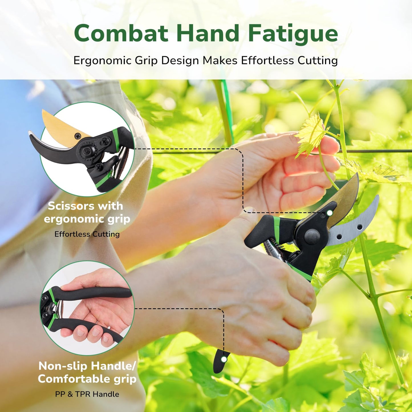 GreatBuddy Garden Tool Set for Women, 9 Piece Heavy Duty Rust-Proof Gardening Tool Set with Ergonomic Handles & Durable Organizer Handbag, Ideal Gardening Gifts for Mothers, Gardener, Beginners