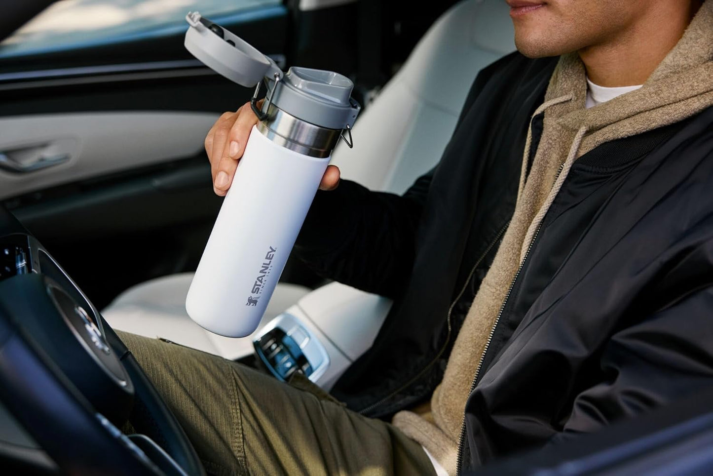 Stanley Quick Flip GO Water Bottle 36 oz - Insulated, Leakproof, BPA-Free | Perfect for Travel & Sports | Black