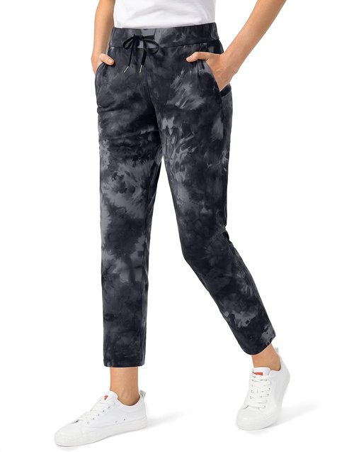 G Gradual Women's 7/8 Stretch Ankle Pants - Deep Pockets for Golf, Travel & Lounge Comfort
