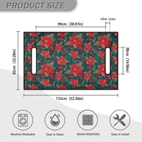 CLOHOMIN Poinsettia Golf Cart Seat Covers Christmas Travel Sports Seat Cushion Breathable Golf Cart Seat Blanket