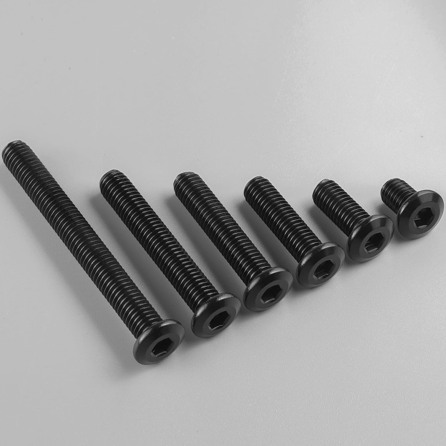 20Pcs 1/4-20 Bolt, 1/4-20 x 3 Flat Head Hex Socket Cap Screws, 304 Stainless Steel 18-8 Furniture Bolts, Black Zinc Finish, Full Thread (with Hex Spanner)