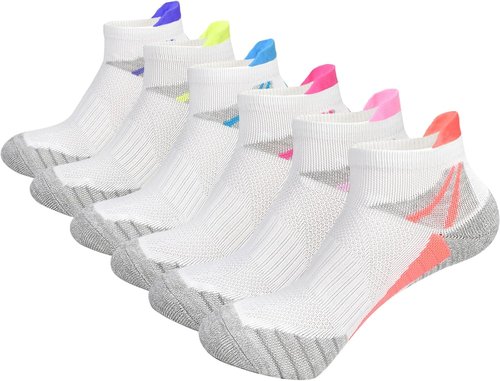 J.WMEET Women's Athletic Ankle Socks - Cushioned & Breathable Performance | 6 Pack Cotton Quarter