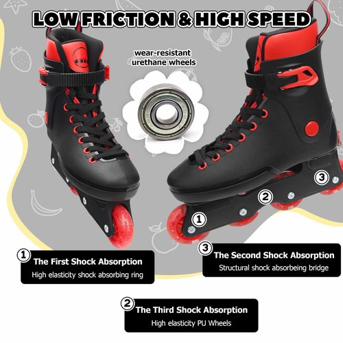 LKD Adjustable Inline Skates,Outdoor Roller Skates for Men and Women (Size 4-6)