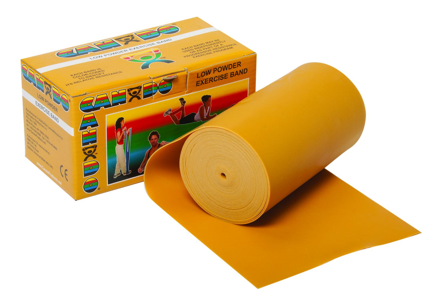 Cando 1211785 Low Powder Exercise Band Roll, 6 yd Length, Gold-XXX-Heavy