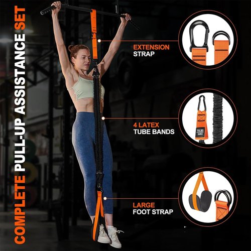 nce Bands,Adjustable Heavy Duty Pull Up Assist Workout Bands for Men, Women, and Seniors - Resistance Bands for Pull Ups,Comfortable Fabric Feet/Knee Rest,Pull Up Bar Accessories