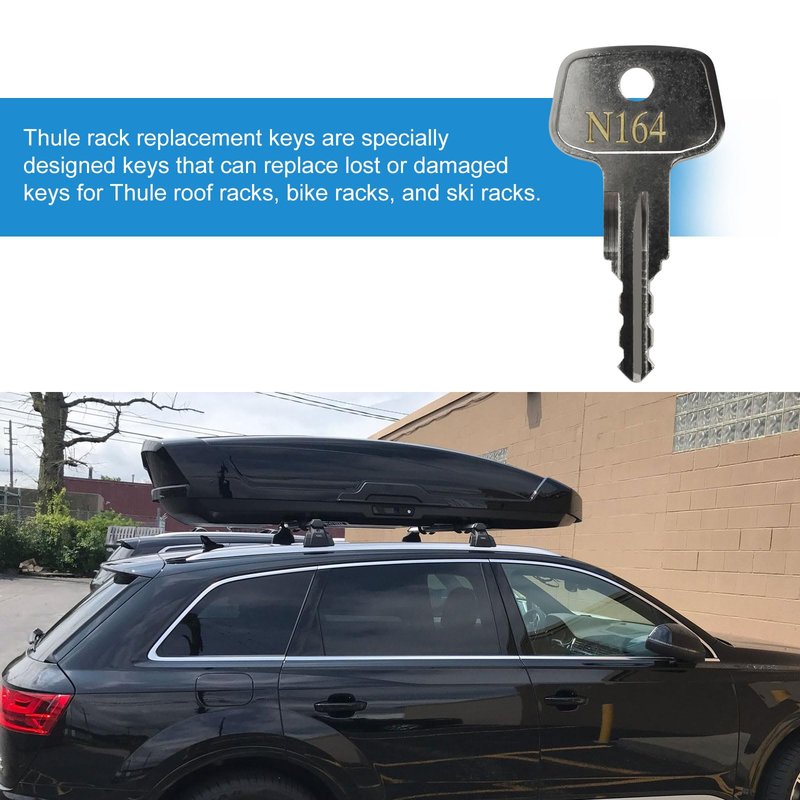 VIDABTE N164 Car Rack Keys,Thule Car Rack Replacement Key for Yakima and Ski,Roof,Cargo Box,Crossbars and Carrier Racks-Codes N164 [2 pcs]