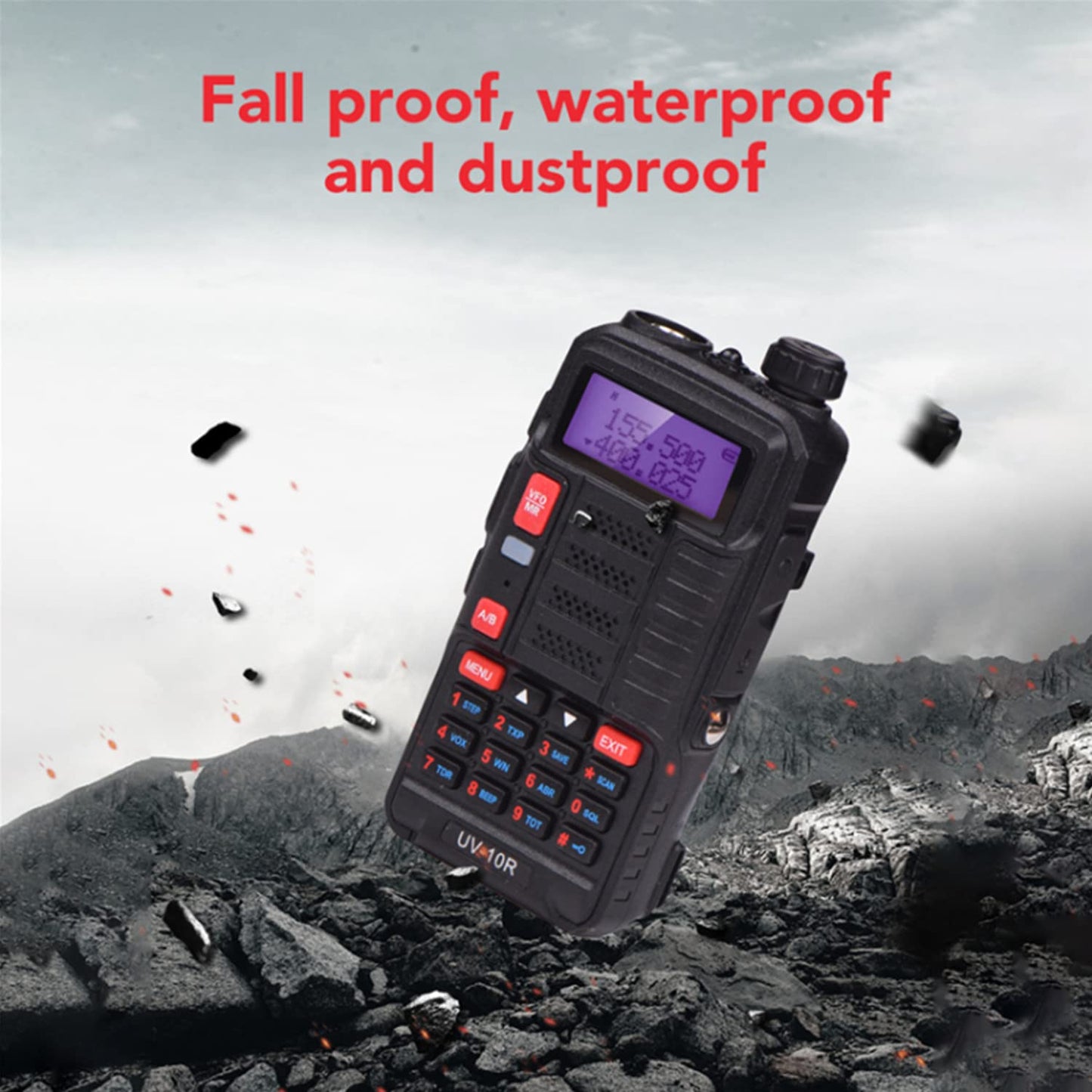 BAOFENG Radio UV-10R Tri-Power 7W/5W/1W High/Mid/Low Power Two Way Radio Handheld Long Range Walkie Talkie for Adults with USB Cable