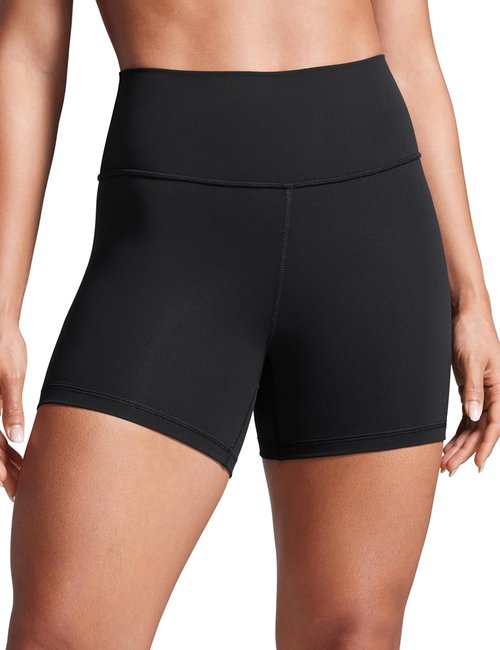 CRZ YOGA Biker Shorts - 4'' High Waisted Athletic Shorts for Gym, Yoga & Running | Tummy Control
