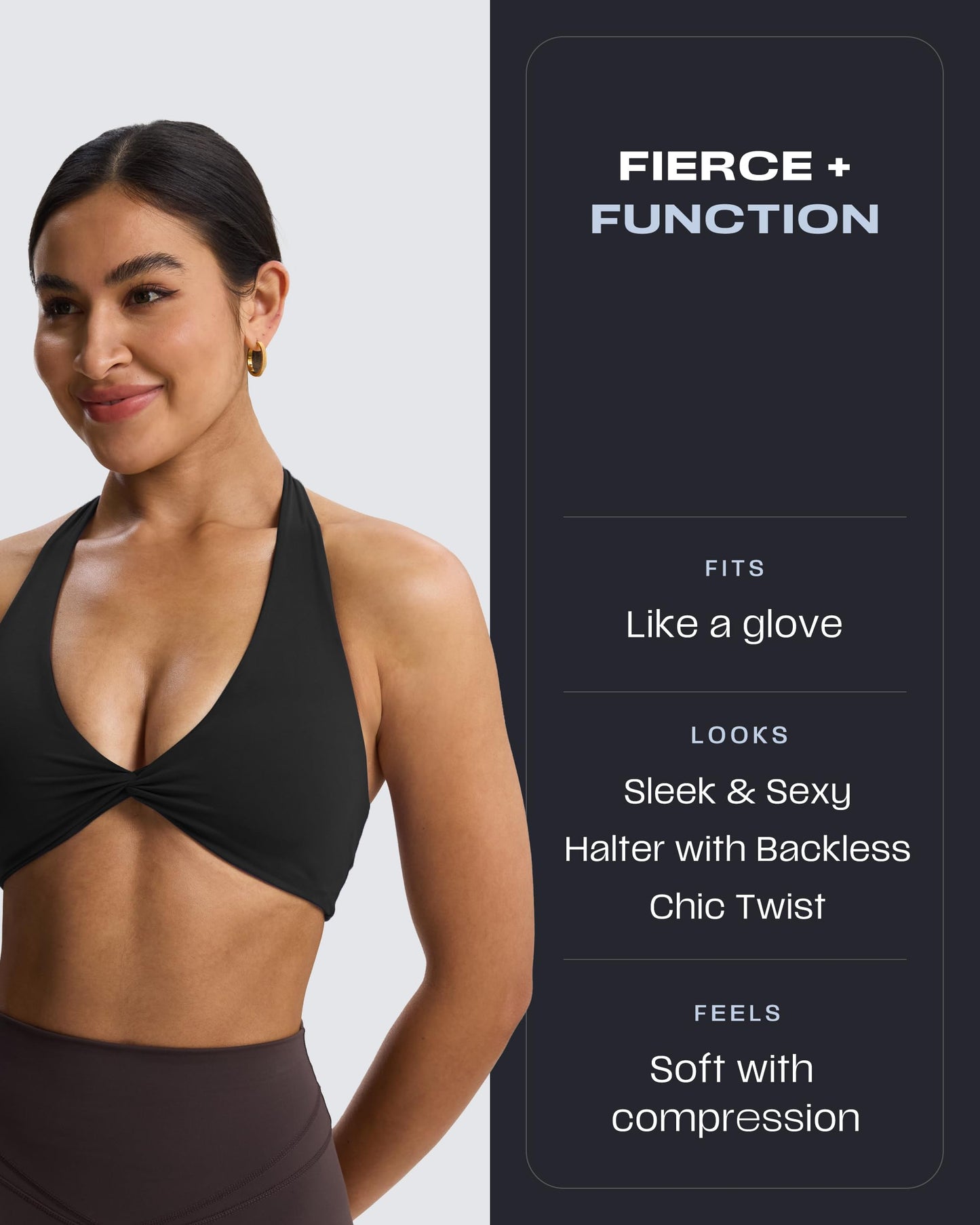 Aoxjox Women's Workout Halter Sport Bras Fitness Rosie Bra Yoga Crop Tank (Black, Small)