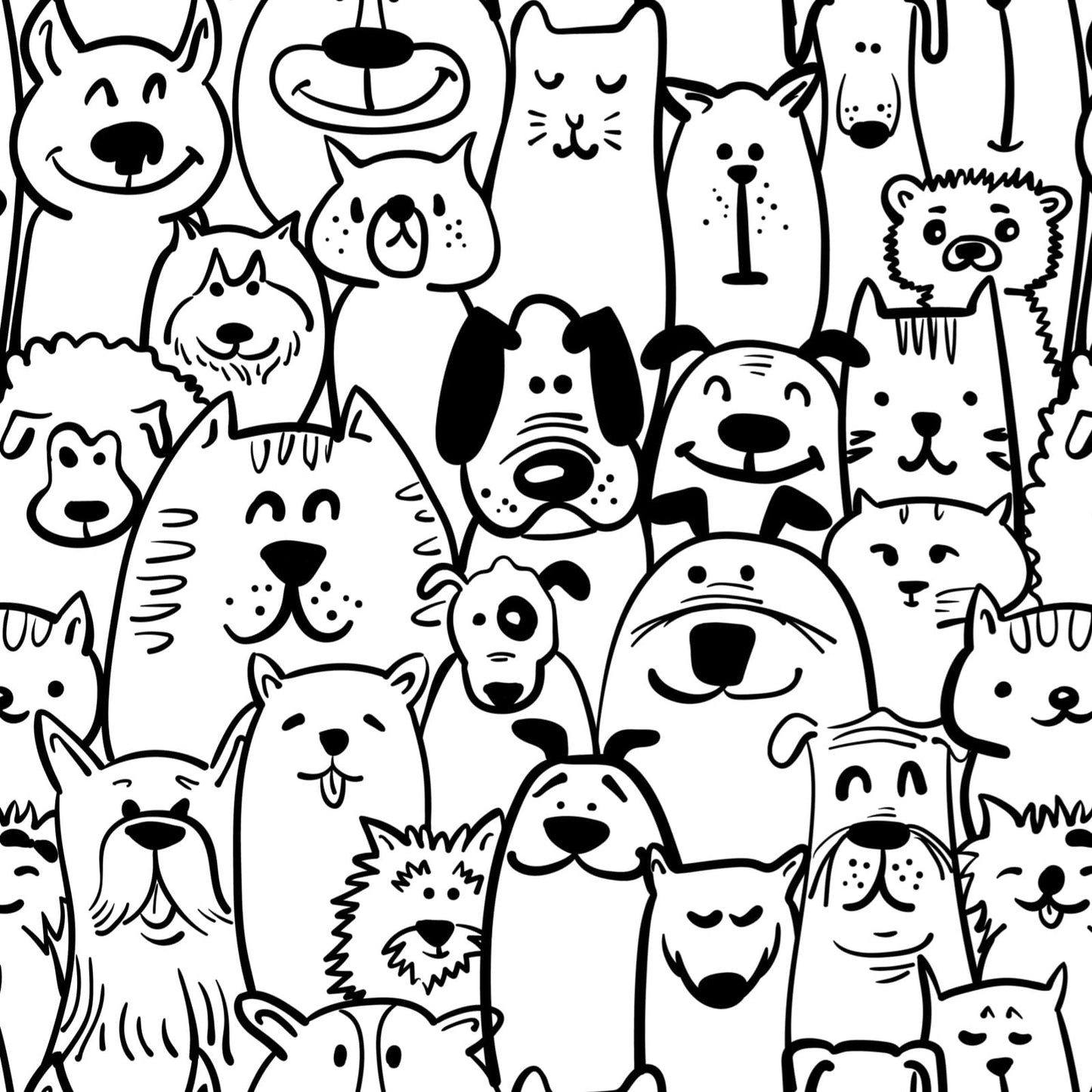 Fiula Peel and Stick Wallpaper Contact Paper Black and White Wallpaper Modern Dog Animal Wall Paper Textured Self Adhesive Removable Wallpaper for Nursery Kids Room Shelf Liner Vinyl Roll 78.7"x17.3"