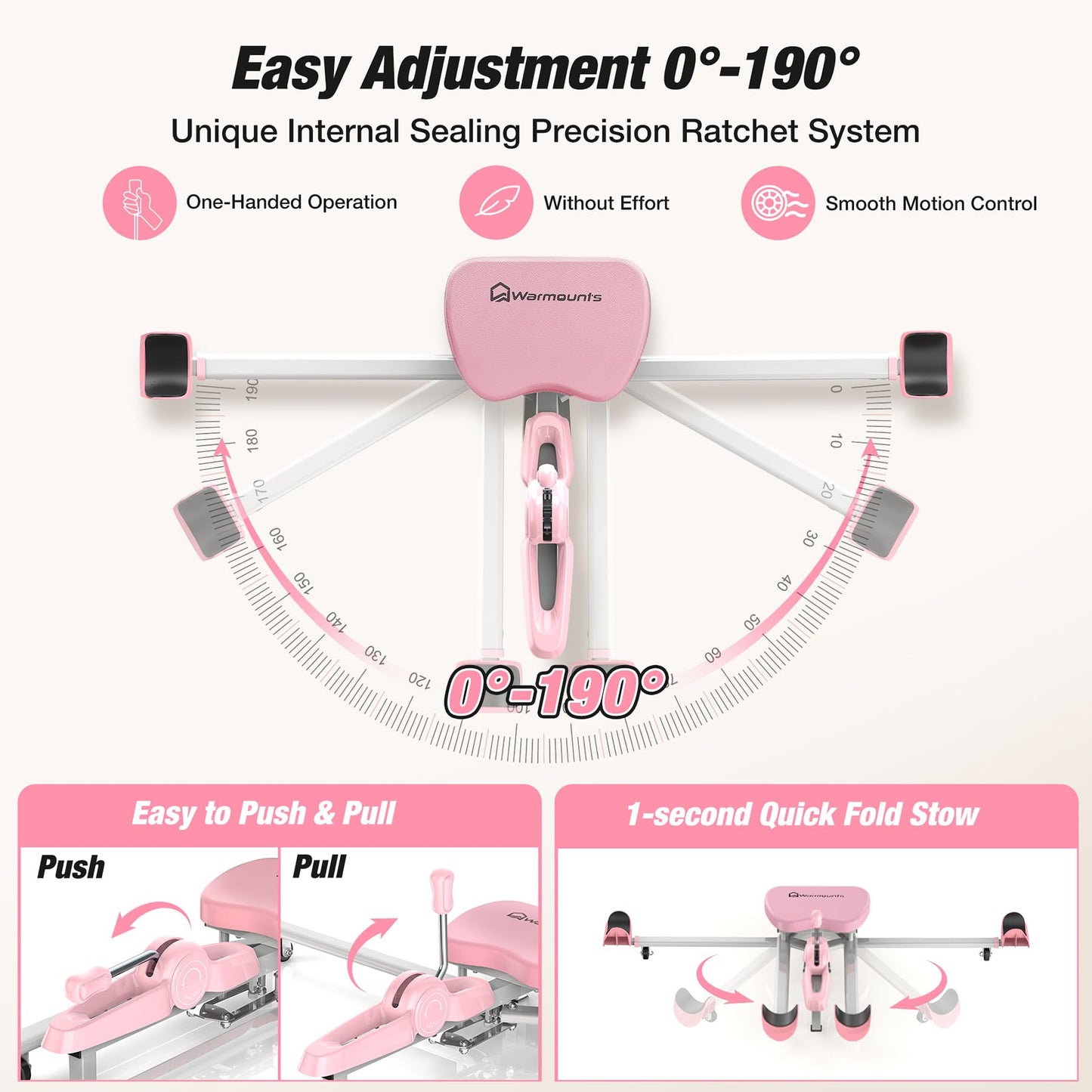 Split Machine, Leg Stretcher Split Machine for Flexibility, Adjustable 0-190° Leg Stretching Equipment Suitable for Ballet Yoga, Dance and Gymnastics, 330lb Capacity
