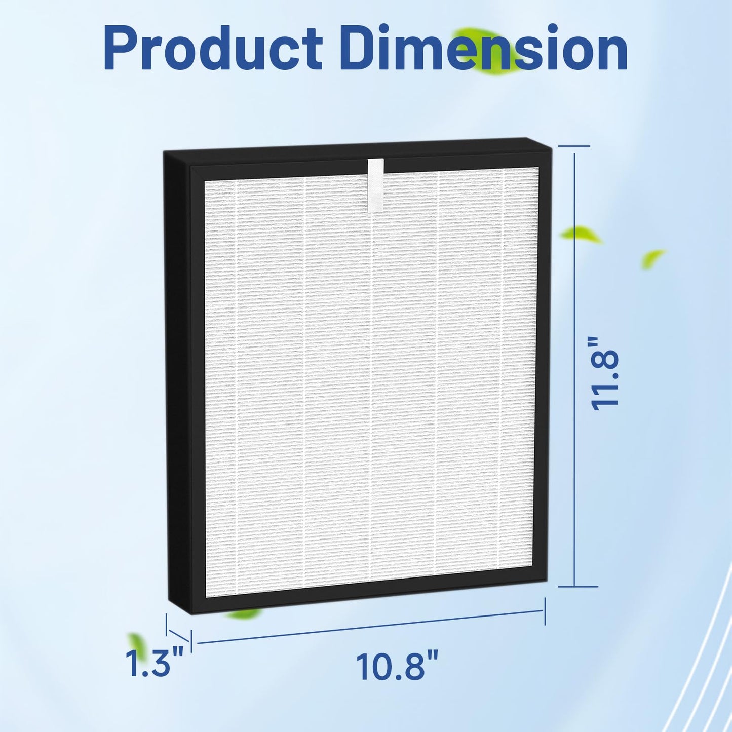 LemonQueen TZ-K2 Replacement Filter Compatible with ToLife Air Puri-Fier Filter TZ-K2-A, 3-in-1 H13 HEPA with Activated Carbon and Pre-Filter, 2 Pack