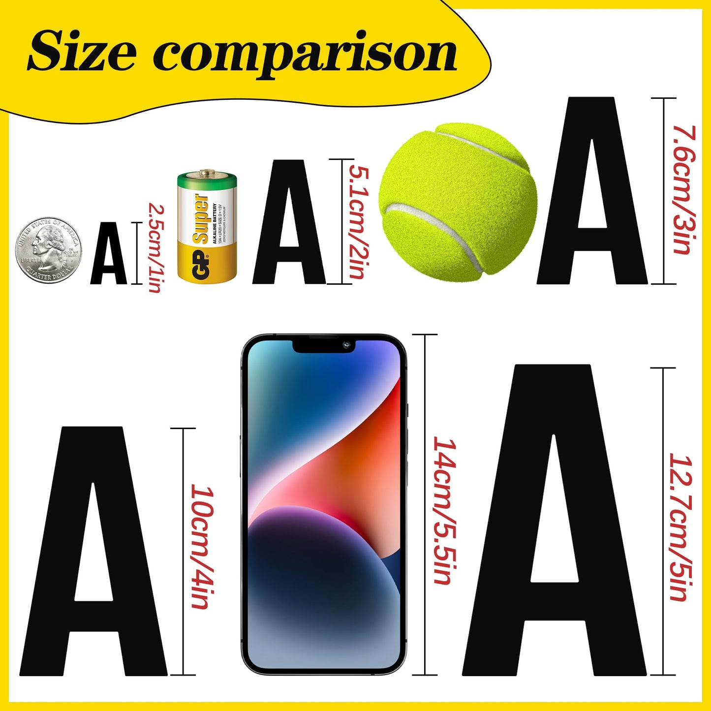 24 Sheets Letter Stickers 252Pcs Mailbox Numbers Large 4 Inch Vinyl Alphabet Numbers Stickers Big Self-Adhesive Waterproof Bulletin Post Board Letters for Mailbox Door Window Sign Home Address (4Inch)