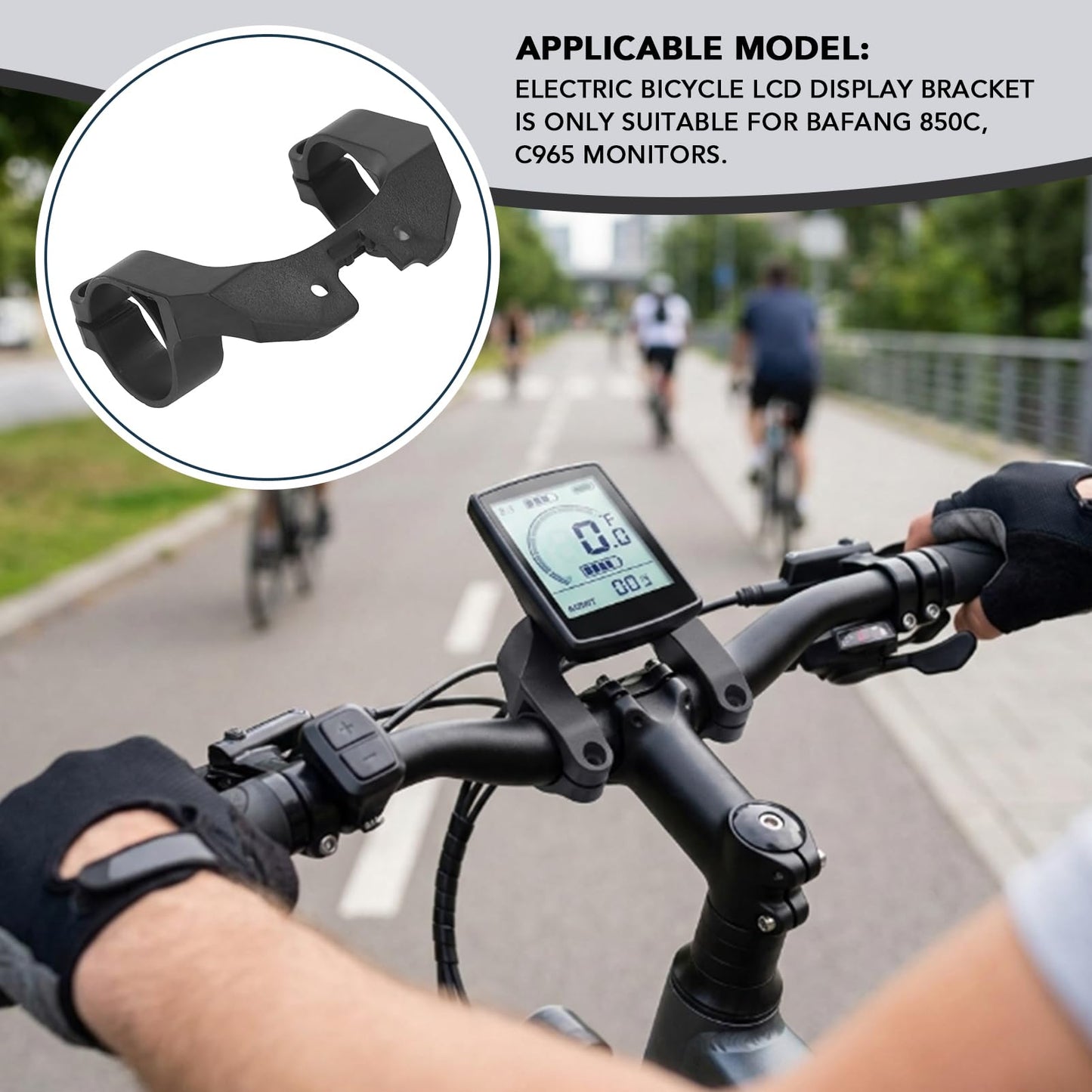 Electric Bike LCD Display Holder, Sturdy Plastic Meter Bracket Replacement for BAFANG 850C C965 Monitor, Precision Fit E Bike Screen Mount, Easy Install Cycling Accessory