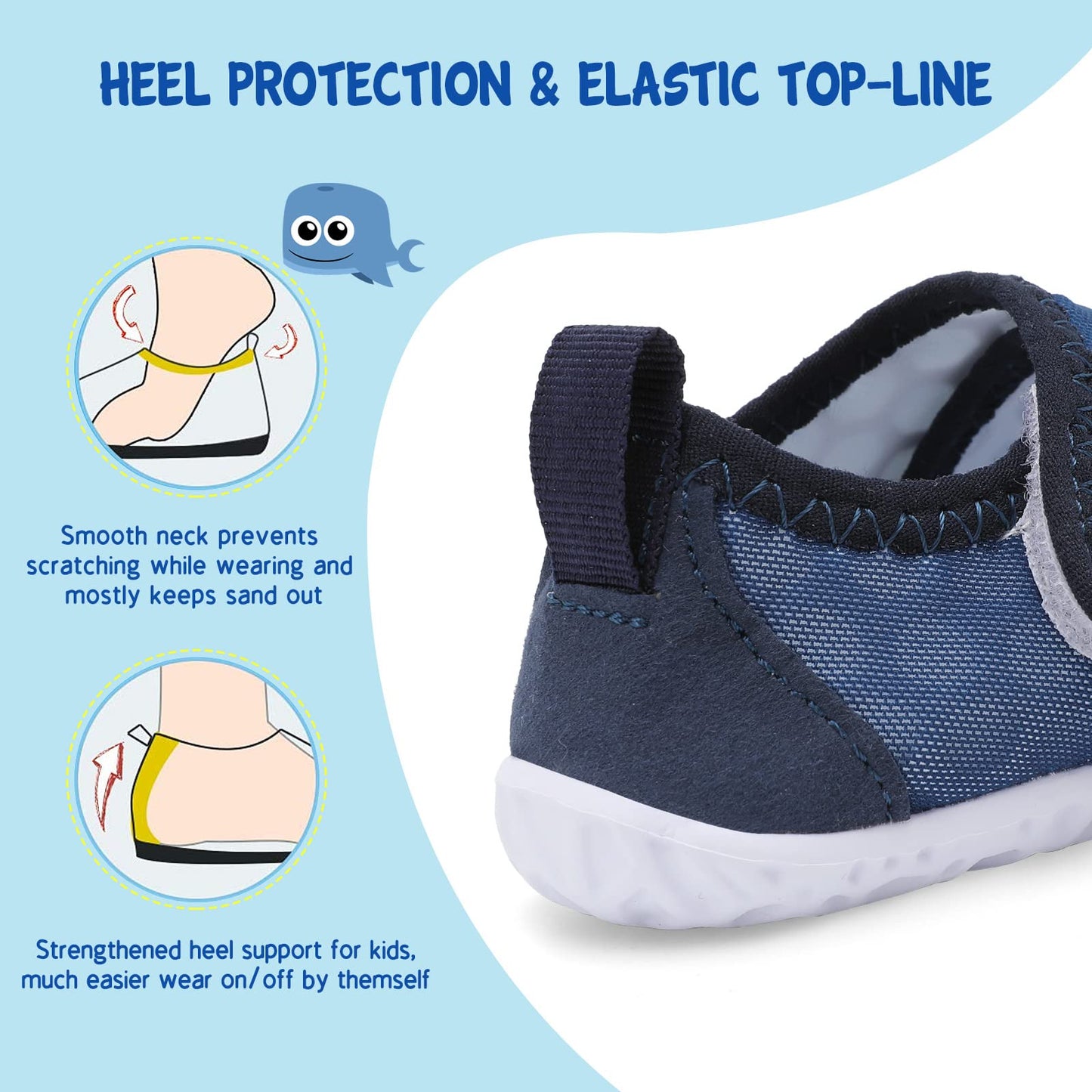 LeIsfIt Toddler Water Shoes Boys Girls Barefoot Aqua Socks Kids Breathable Quick-Dry Swim Shoes for Beach Pool Surf, Gradient Blue, 7 Toddler