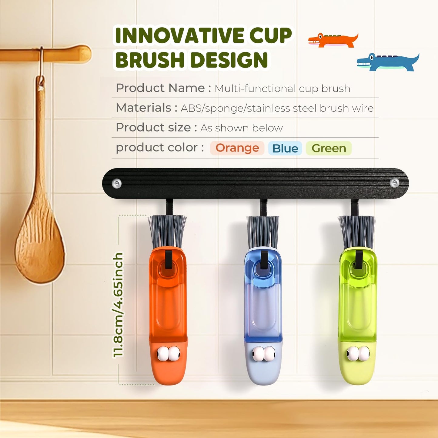 3 in 1 Cup Lid Gap Cleaning Brush Set,Silicone Cup Lid Gap Cleaner, Multifunctional Bottle Cleaning Brush,Home Kitchen Crevice Brush Tools (3 Pack)