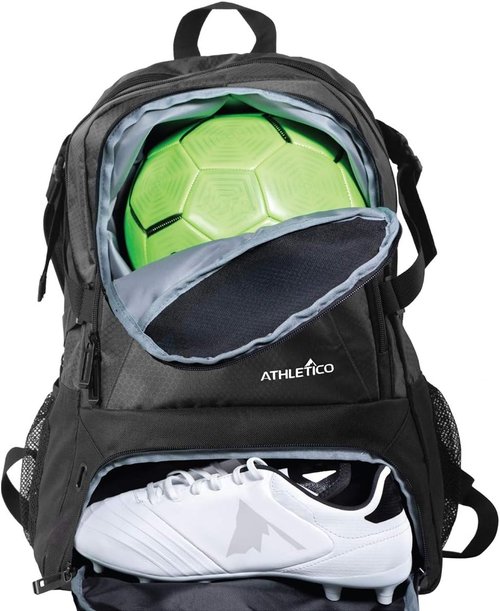 Athletico Soccer Backpack - Versatile Sports Bag with Cleat & Ball Holder | Ideal for Soccer, Basketball, Football