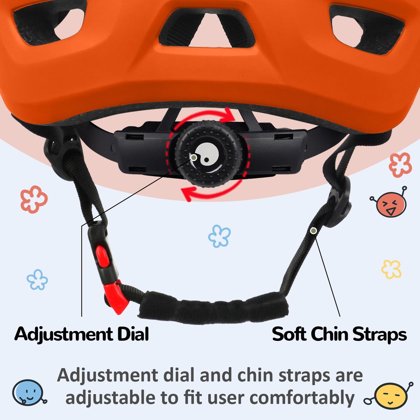 Toddler/Kids Bike Helmet, Adjustable and Multi-Sport, from Infant to Schoolchild, 2 Sizes (Orange)