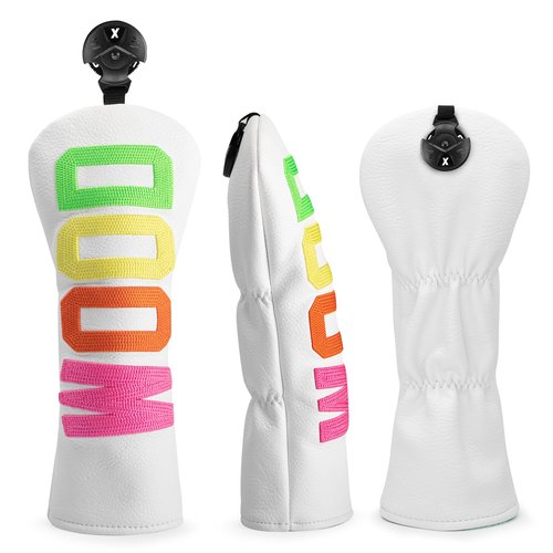 Golf Club Head Covers - 4 Options: Driver, 3 Wood, Hybrid - White Golf Driver Fairway Hybrid Head Cover (for Fairway | 1pc)
