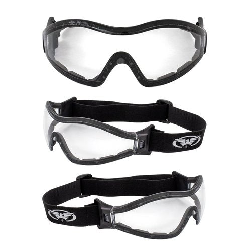 GV Z33 Motorcycle Skydiving Airsoft Goggle Low Profile Anti Fog Clear Lens Plus Storage Bag Global Vision