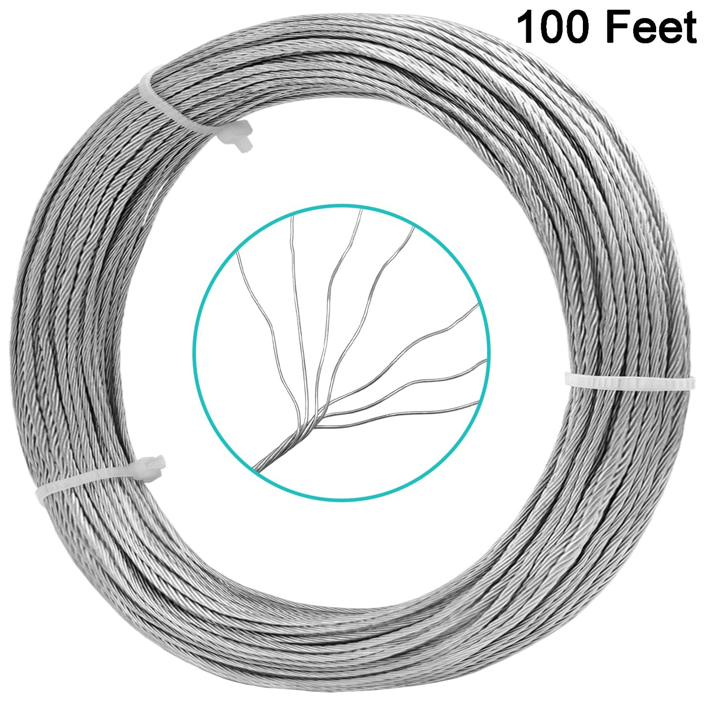 Picture Hanging Wire 100-Feet Braided Picture Wire Heavy for Photo Frame Picture,Artwork,Mirror Hanging,Supports up to 50lbs