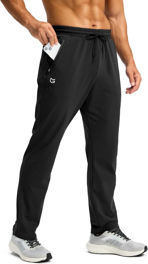 G Gradual Men's Fleece Lined Winter Pants - Warm Athletic Joggers with 3 Zipper Pockets