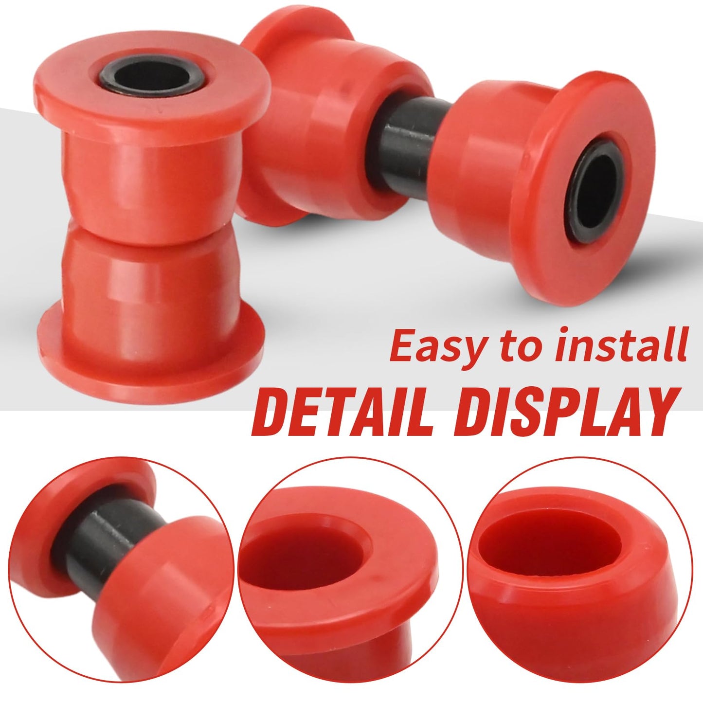 SYOWADA Golf Cart Front Bushing Kit with Polyurethane Bushings & Sleeves, Front Lower Spring Upper A-Arm Bushing Kit, Replacement for Club Car Precedent 2004-Up, Replaces 102289901