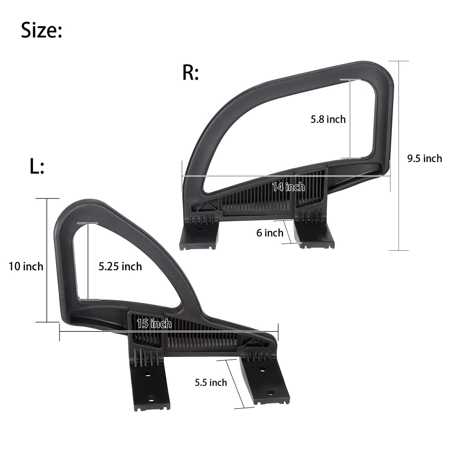 10L0L Golf Cart Arm Rest Hip Restraint for EZGO RXV 2008-up Gas & Electric Driver and Passenger Side (1 Pair Left + Right), OEM# 607532 607653