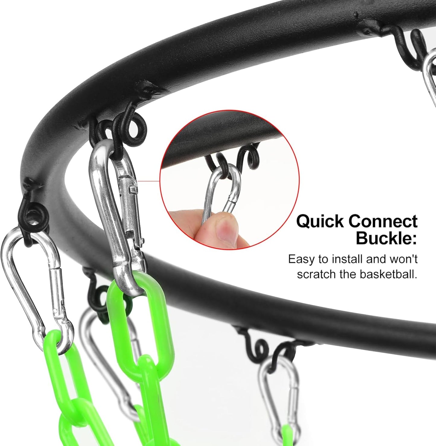 Skiennix Heavy-Duty Basketball Net Replacement - Anti-Rust Resin for Indoor/Outdoor Use | Standard 12-Ring