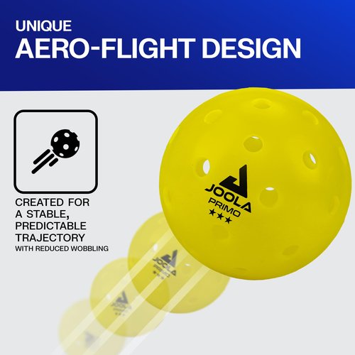JOOLA Primo Pickleball Balls - Tournament Indoor and Outdoor Pickleball Balls - USAPA Approved - Ideally Weighted and Precision Crafted 40 Hole Design Pickleball Official Size
