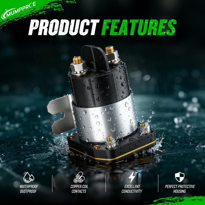 MUMPPRCE Heavy Duty 48V Golf Cart Solenoid for Yamaha Drive G22 G29 Electric 2007-up Models, 4 Terminal Yamaha G29 Golf Cart Solenoid Relay Assy Replace OEM# JU6H19500000 JU6-H1950-00 JU6-H1950-00-00