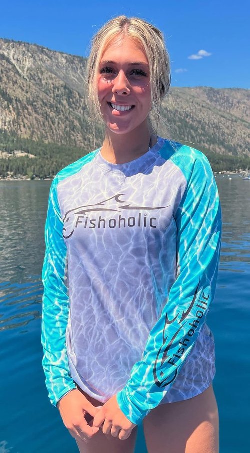 Fishoholic UPF 50 Women's Performance Fishing Shirt - Long Sleeve - Quick-Dry Breathable Sun Protection