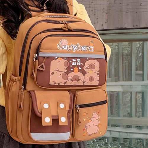 Capybara Backpack Capibara Bag Capivara Backpack Cute Kapibara Bag Capy Bara Cappy Barra Daypack(Capybara-4)