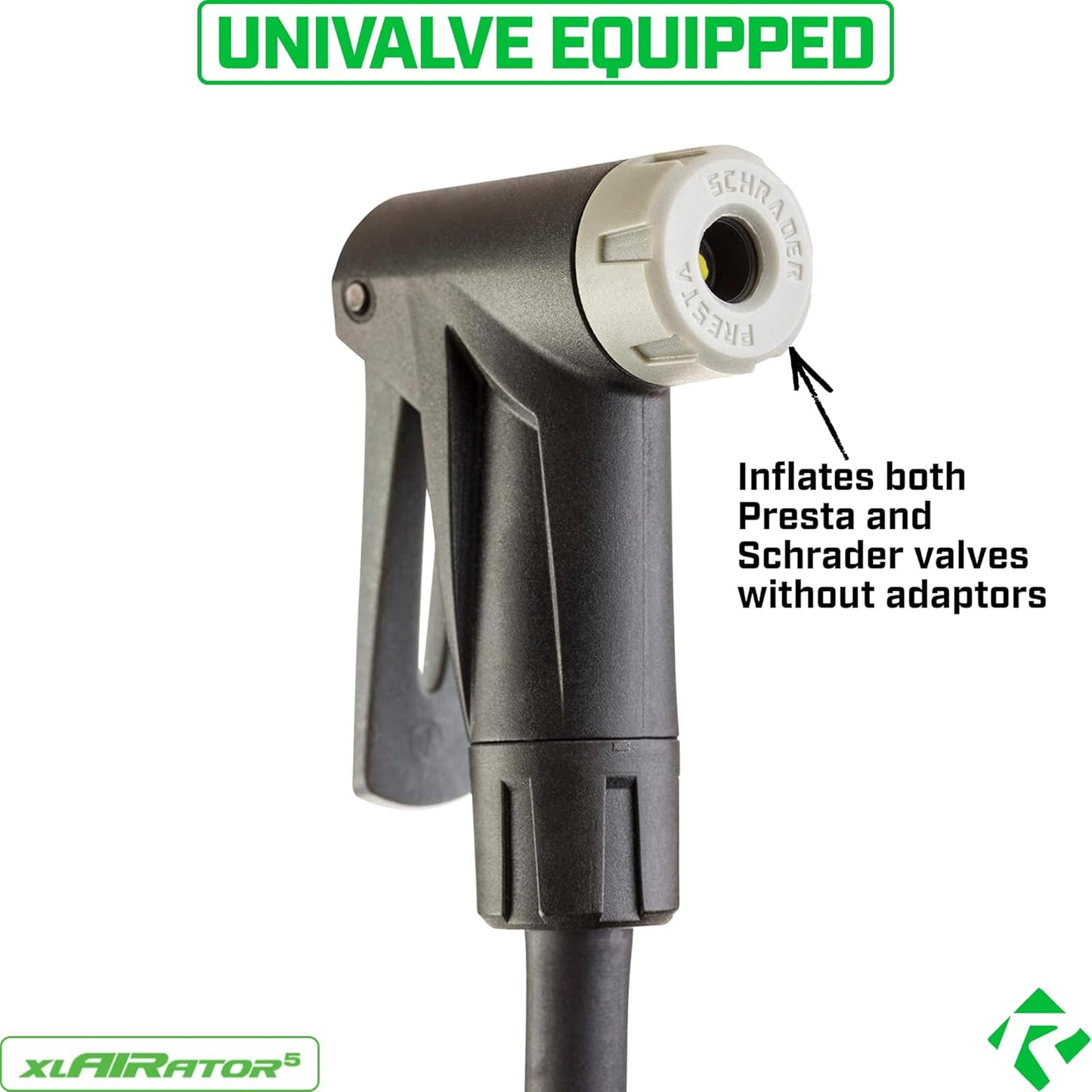 Revere xlAIRator 5 Bike Floor Pump - 160 PSI Dual Valve Compatibility | Extra-Large Gauge & 41" Hose