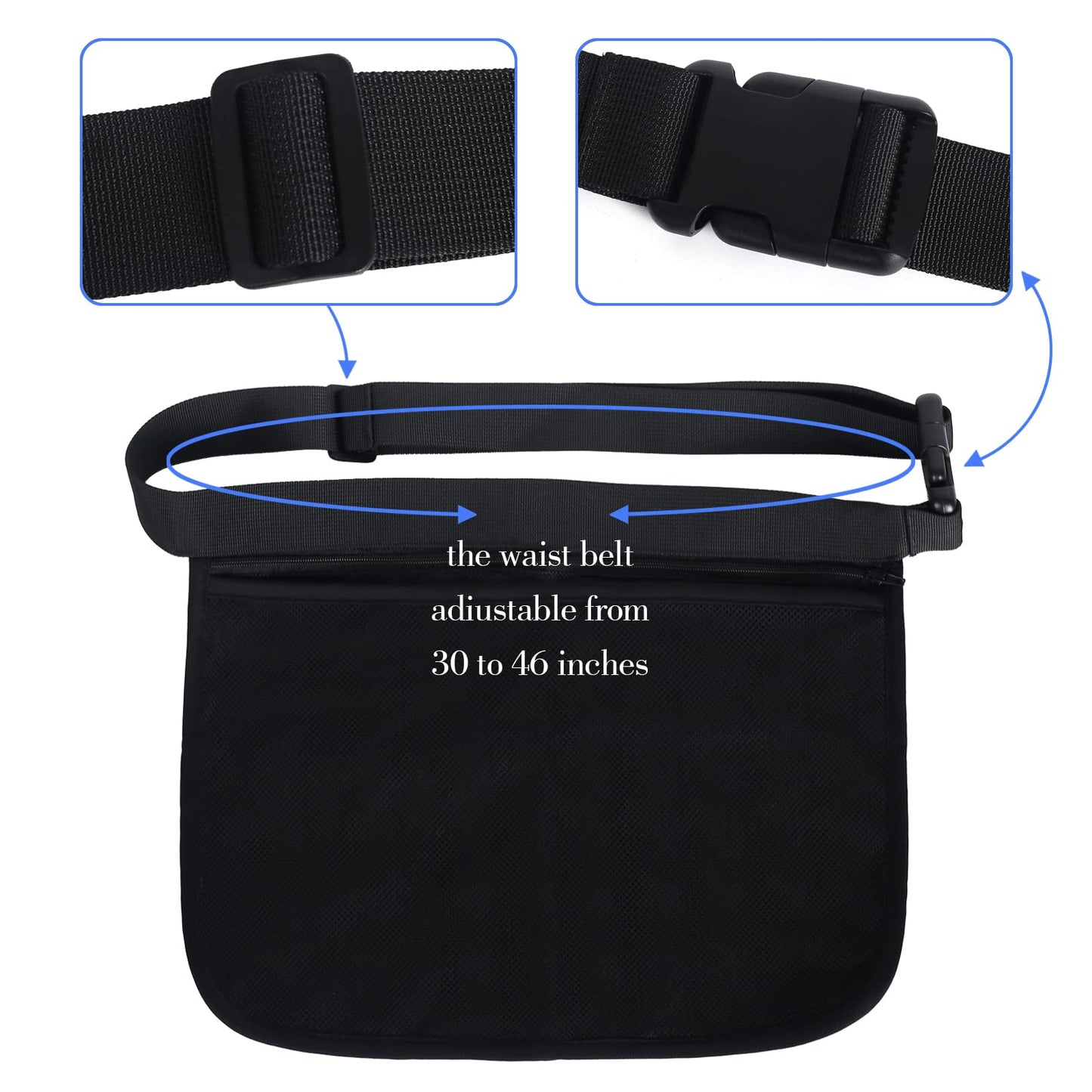 Tennis Pickleball Holder Wasit Pouch: 2 pcs Tennis Wasit Ball Band with Hanging Hook for Pickleball Accessory Mesh Hip Bag