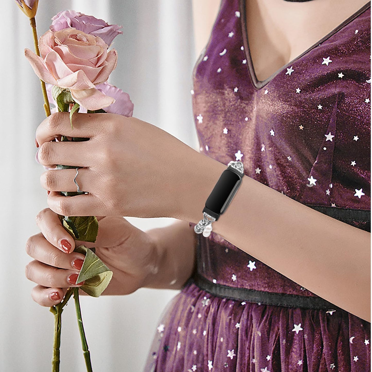 Huadea Beaded Bracelet Compatible with Fitbit Inspire 3 Band/Inspire 2 Band, Fashion Handmade Dressy Jewelry Strap Replacement for Fitbit Inspire 3 Bands for Women Men